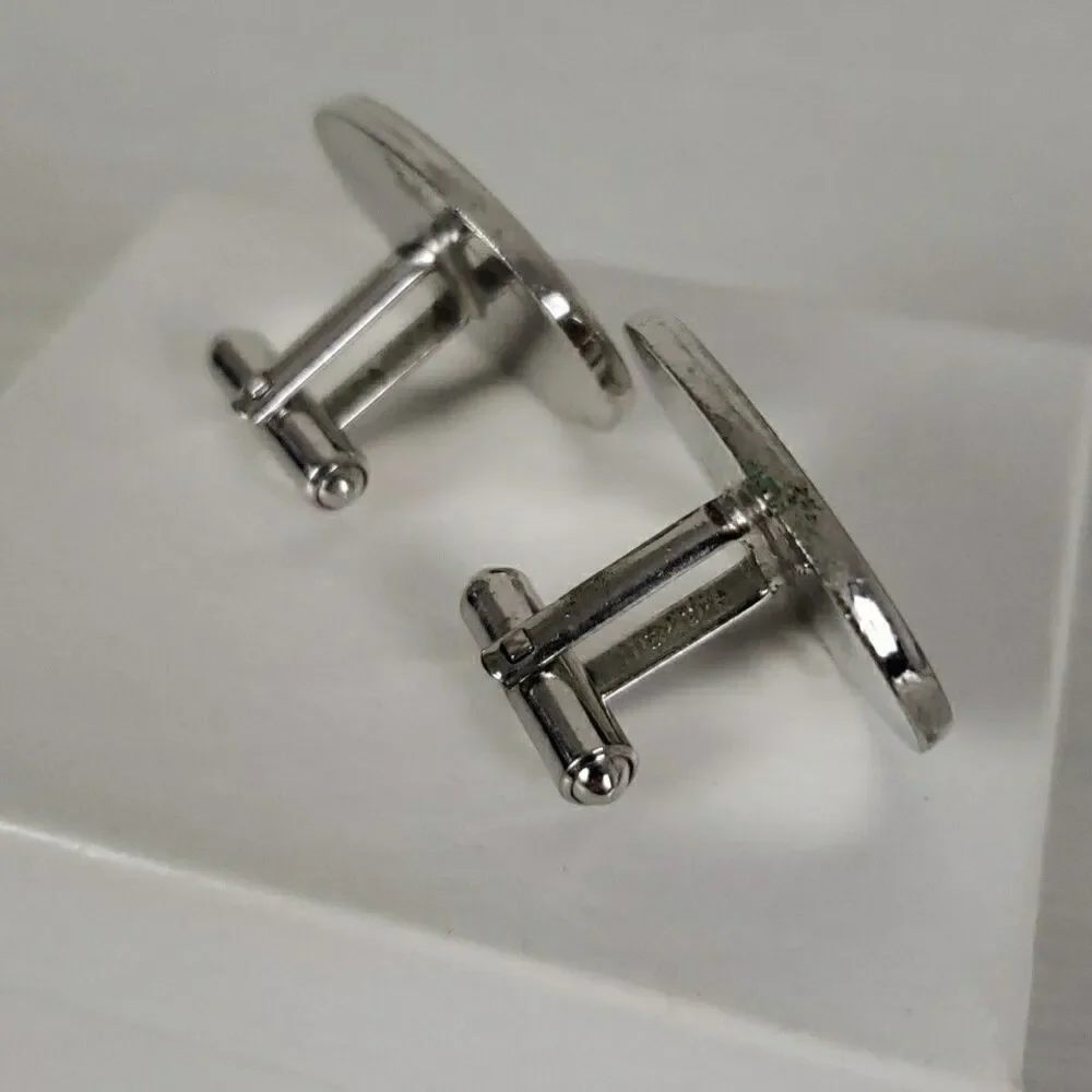 Vintage Hickok Cufflinks Tie Clips Monogram H Silver Tone Mens Formal MCM Marked